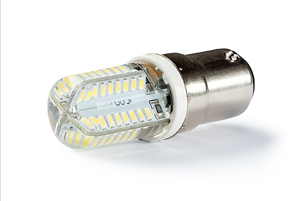 Лампочка 610376 двухконтактная светодиодная Prym в блистере 20x50 мм B15d 2,5W 220V/240V (штырьковая) (баойнет) для бытовых швейных машин и оверлоков
