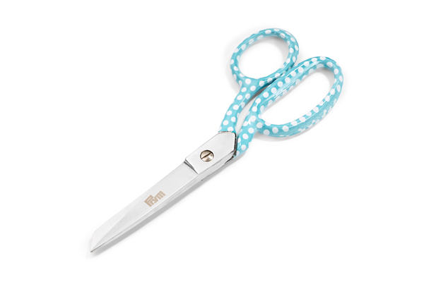 Ножницы 610540 Prym Love отличаются необычным ярким дизайном (бирюзовая ручка в белый горошек)