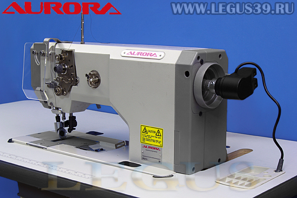 Промышленная швейная машина Aurora A-2401 с продвижным прижимным роликом-лапкой, нижней роликовой подачей и игольным продвижением материала с вертикальным челноком. для пошива кожи и тяжелых материалов (Аналог PFAFF 441)