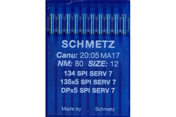 134SPI SERV7 № 80  Schmetz canu:20:05MA17 Иглы швейные *20454*