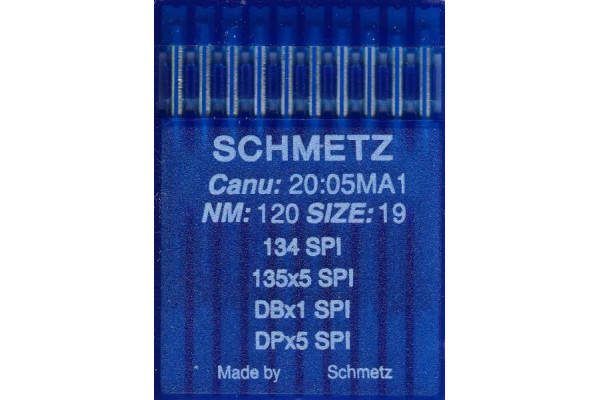 134SPI №120  Schmetz canu:20:05MA1 Иглы швейные *20452*