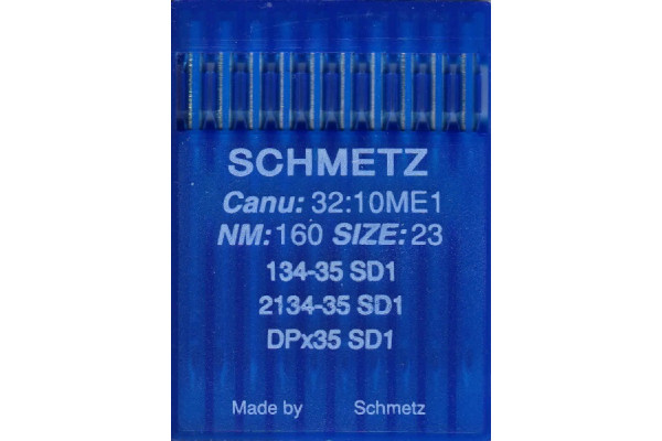 134x35SD1 №160 Schmetz canu:32:10ME1 Иглы швейные *20609* круглое остриё с небольшой трёхгранной режущей верхушкой 134x35SD1 №160 Schmetz canu:32:10ME1 Иглы швейные *20609* круглое остриё с небольшой трёхгранной режущей верхушкой