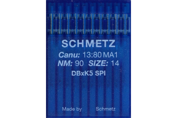 DBxK5 SPI   № 90  Schmetz canu:13:80 MA1 Иглы швейные *20484* для шитья плотных, тонких тканей, таких как шелк и другие ткани с тугой структурой