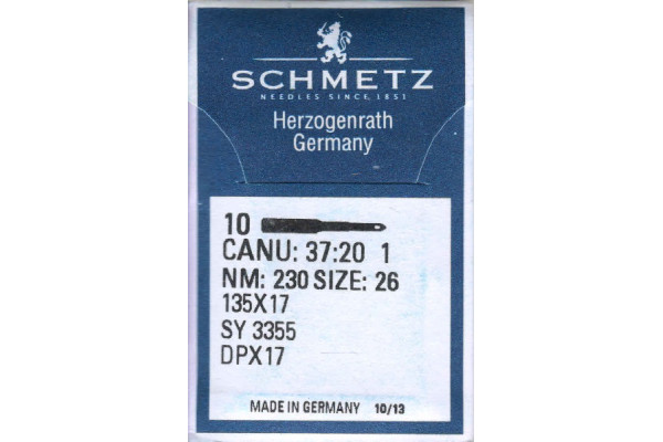 DPx17 №230 Schmetz canu:37:20 1 Иглы швейные *20498* (135x17 / SY3355) +++++