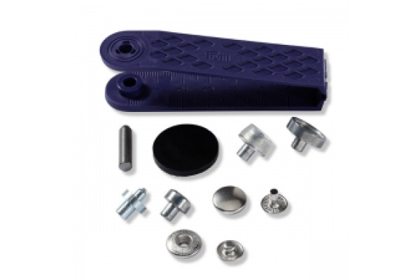 Кнопки для одежды Prym ANORAK 12 мм 10шт цвет серебро (никель), латунь 390330 *17108* с приспособлением для установки, для тканей средней плотности