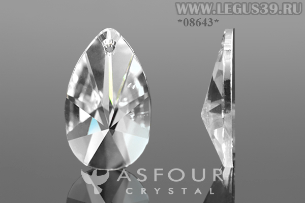 Стразы пришивные пендлогью 38х22 (1x16шт) Asfour Crystal арт.6873 *08643* одно отверстие