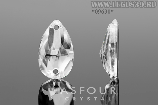 Стразы пришивные пендлогью 18х11 (1шт) Asfour Crystal арт.6883 2 отверстия *09630*