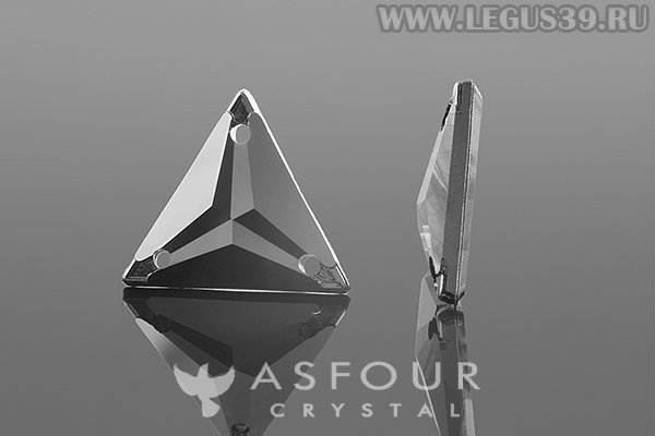 Стразы пришивные треугольник с 3 отв. 18мм (1шт) Asfour *10601*   Jet   арт.603
