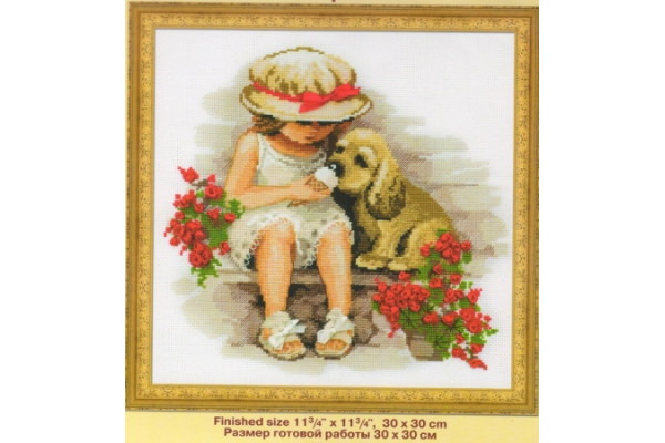 Набор для вышивания Риолис СС-1333  *11793* Девочка с собачкой