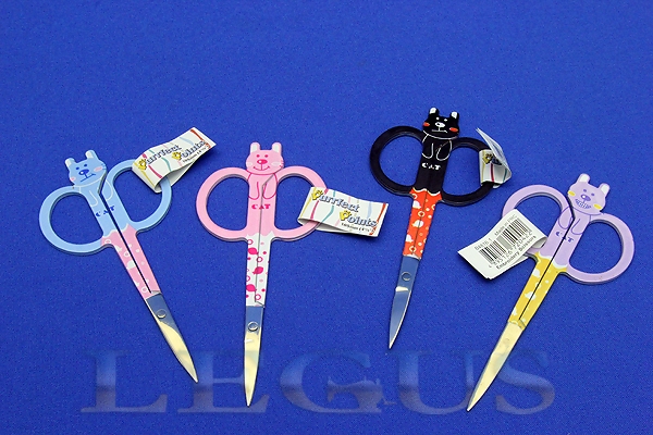 Ножницы для вышивания Коты, нержавеющая сталь, в пластик. боксе. B4816.1   *12309* (24 штуки в боксе)