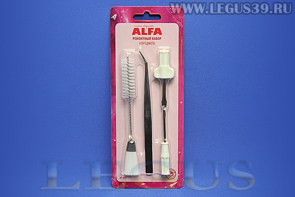 Сервисный набор для швейной машины ALFA  4 предмета (ремонтный набор) *13904* (60г)
