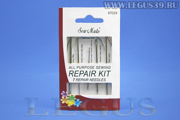 Иглы ручные Sew Mate SN-H62(97029) (7шт) ремонтный набор *16110* Repair Kit (All Purpose Sewing) прямые и изогнутые