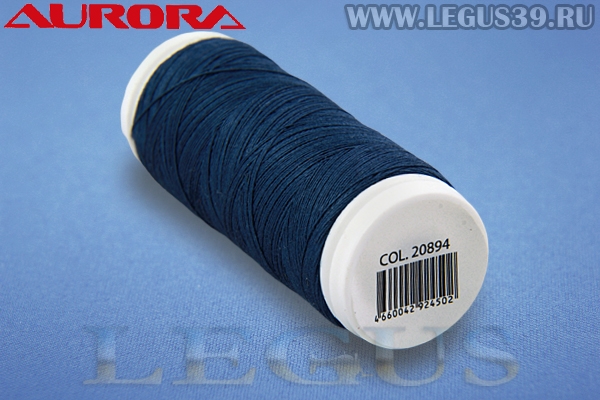 Нитки Aurora Cotton 50/3, 180м #20894 синий# *16598* хлопковые вощеные для ручного и машинного шитья и стежки (11г)