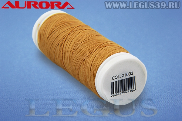 Нитки Aurora Cotton 50/3, 180м #21002 желтый темный# *16605* хлопковые вощеные для ручного и машинного шитья и стежки (11г)