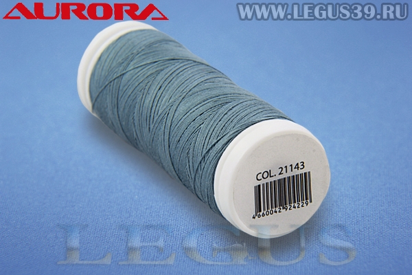 Нитки Aurora Cotton 50/3, 180м #21143 серый# *16612* хлопковые вощеные для ручного и машинного шитья и стежки (11г)