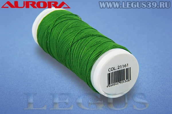 Нитки Aurora Cotton 50/3, 180м #21161 зеленый# *16617* хлопковые вощеные для ручного и машинного шитья и стежки (11г)