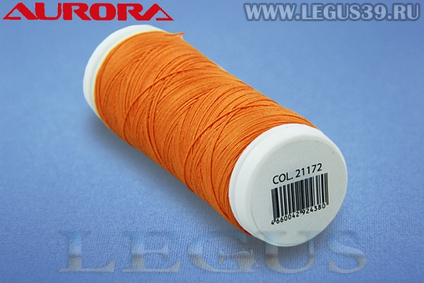 Нитки Aurora Cotton 50/3, 180м #21172 оранжевый# *16620* хлопковые вощеные для ручного и машинного шитья и стежки (11г)