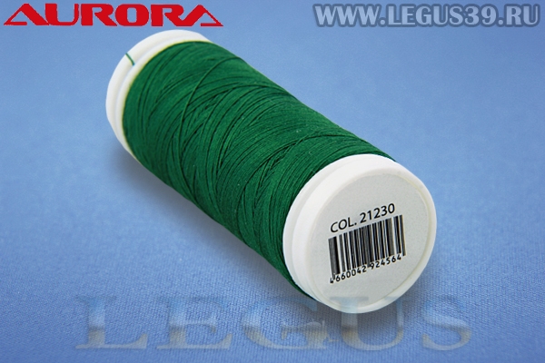 Нитки Aurora Cotton 50/3, 180м #21230 зеленый# *16621* хлопковые вощеные для ручного и машинного шитья и стежки (11г)
