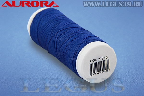 Нитки Aurora Cotton 50/3, 180м #21246 синий# *16625* хлопковые вощеные для ручного и машинного шитья и стежки (11г)