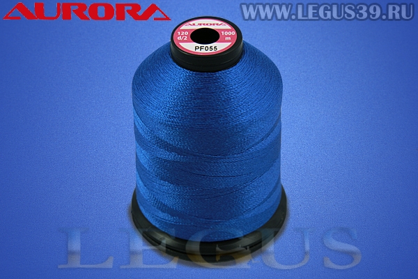 PF055 Нитки Aurora для вышивки и стёжки 120 d/2 1000м. #PF055 синий# *16829* (35г)