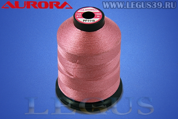 Нитки Aurora для вышивки и стёжки 120 d/2 1000м. #PF1119 розовый темный# *16904* (35г)