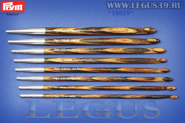 Крючок тунисский для пряжи, набор 3,5 -8,0 мм (дерево металл) Prym 223810 *18019* (??г)