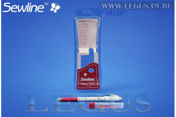 Карандаш автоматический для ткани Sewline FAB50041 с 6 запасными грифелями 0,9мм розового цвета *18126* (??г)