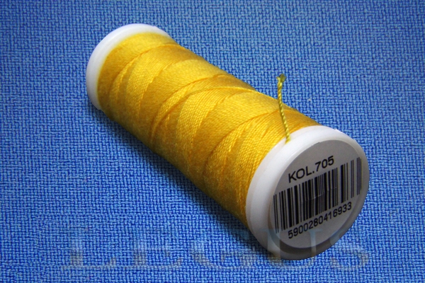 Нитки Aurora Talia 30, 70 метров, цвет #705 желтый# *07474* для джинсов (11г)
