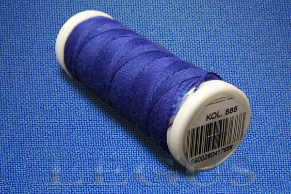 Нитки Aurora Talia 30, 70 метров, цвет #886 синий яркий# *07506* для джинсов (11г)