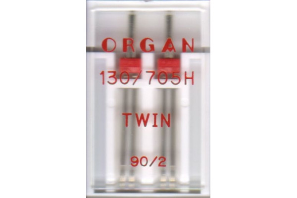 130/705H двойная швейная игла № 90/2,0 2шт. Organ art. 5102049 TWIN  *08944*