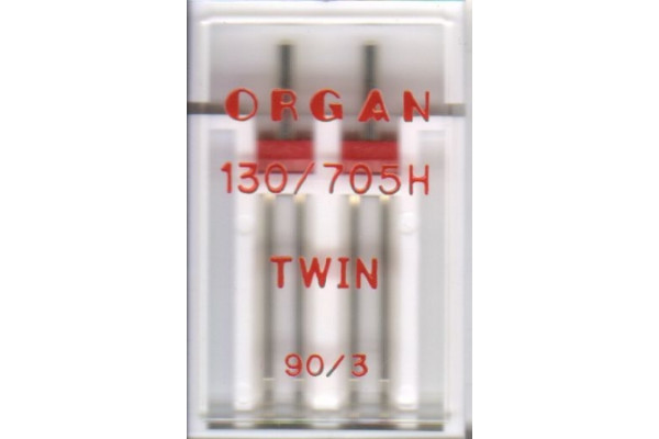 130/705H двойная швейная игла № 90/3,0  2шт.  Organ art. 5102050 TWIN *03627*