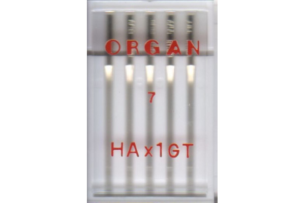 HA x 1 GT   № 55  Organ  5шт. *10527* art. 5138055 шелк, креп for cisele, velvet, georgette Иглы швейные