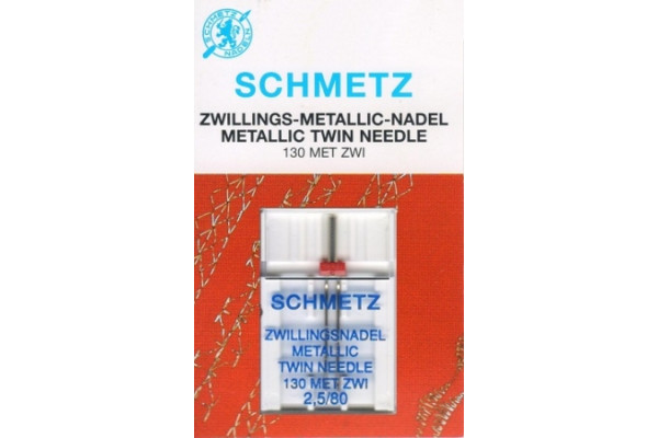 130/705H двойная швейная игла для металлизированных нитей № 80/2,5  Schmetz *14759* canu:64:25 2 SCS Иглы швейные