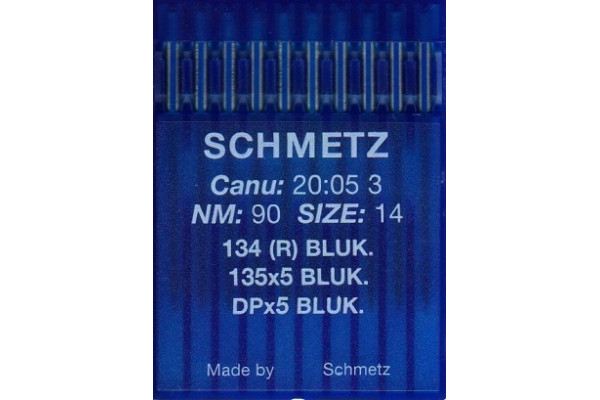 134R BLUK   № 90  Schmetz canu:20:05 3 Иглы швейные *04016*