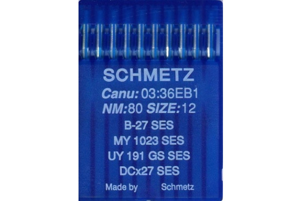 Bx27SES   № 80  Schmetz canu:03:36 EB1, иглы для промышленного оверлока *02472*