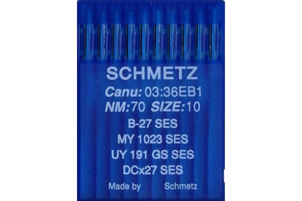 Bx27SES   № 70  Schmetz canu:03:36 EB1, иглы для промышленного оверлока *02555*