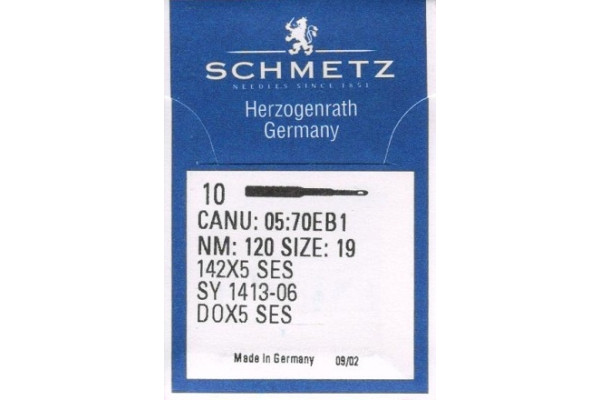 DOx5 SES №120  Schmetz canu:05:70 EB1 Иглы швейные *12682*