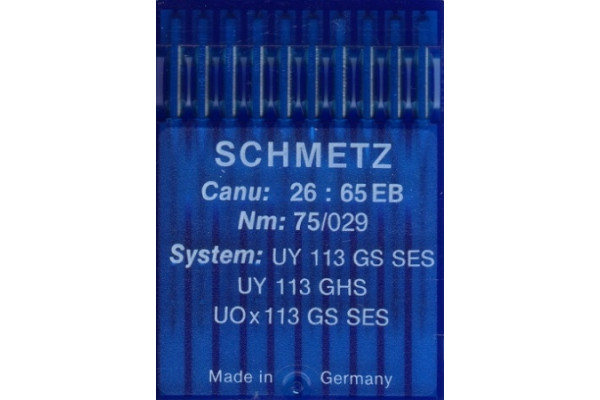 UY113GS SES  № 75  Schmetz canu:26:65 EB1  Иглы швейные *11346*
