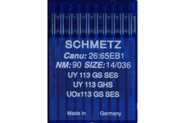 UY113GS SES  № 90  Schmetz canu:26:65 EB1  Иглы швейные *11348*