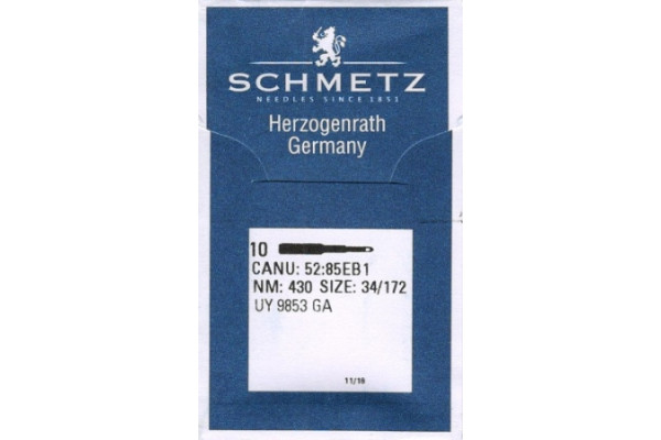 UY9853 GA №430  Schmetz canu:52:85EB1 Иглы швейные *15607* для мешкозашивочной машины