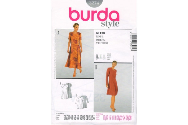 Выкройка Burda  3274  Женская (платья)       *12707*
