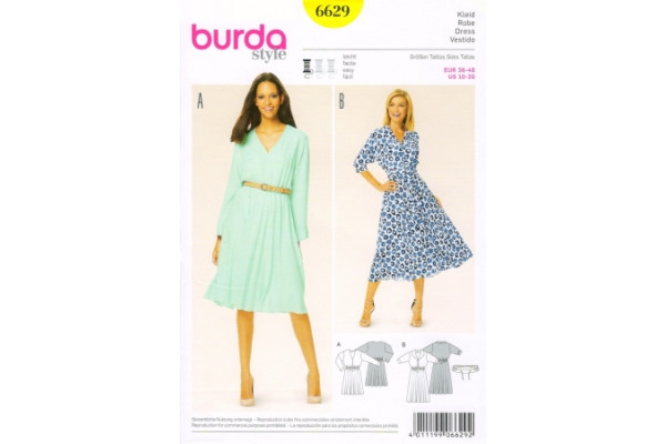 Выкройка Burda  6629  Женская (платья)       *14743* (90г)