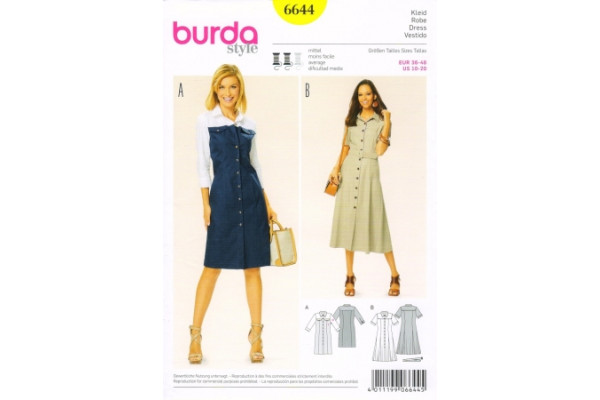 Выкройка Burda  6644  Женская (платья)       *14741* (90г)