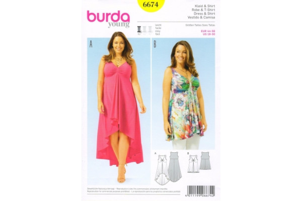 Выкройка Burda  6674  Мода для полных       *14744* (90г)