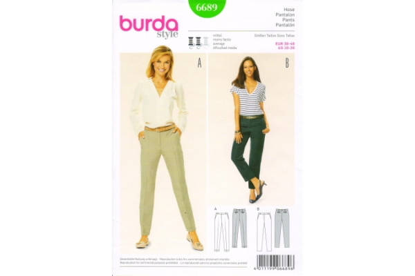 Выкройка Burda  6689  Женская (брюки-шорты-комбинезоны) *14742* (90г)