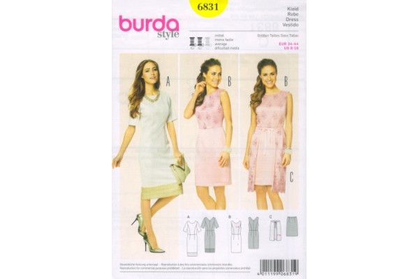 Выкройка Burda  6831  Женская (платья)       *13519* (90г)