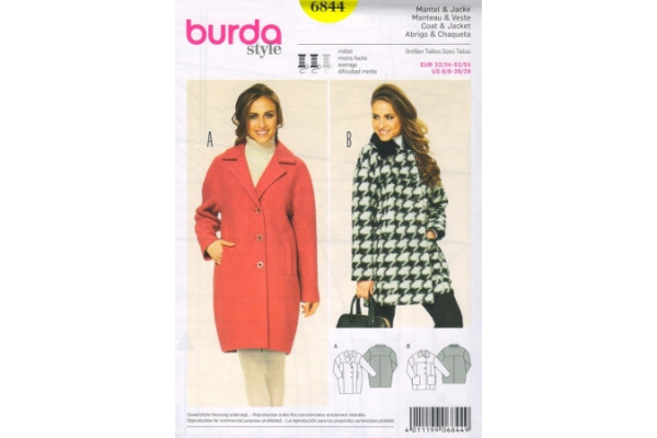 Выкройка Burda 6900 Женская (жилеты-жакеты-пальто) *12713*