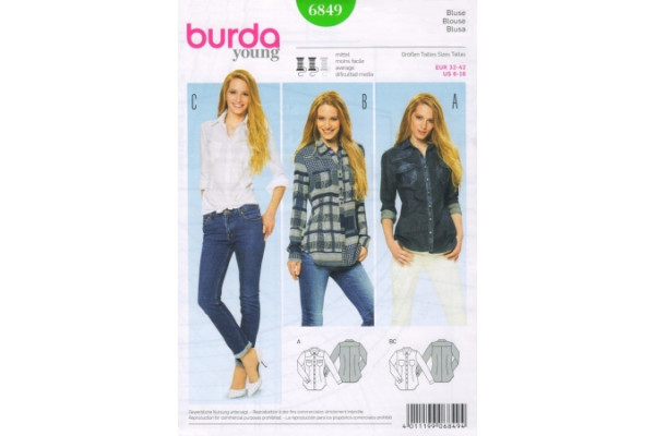 Выкройка Burda  6849  Молодежная *13547* (90г)