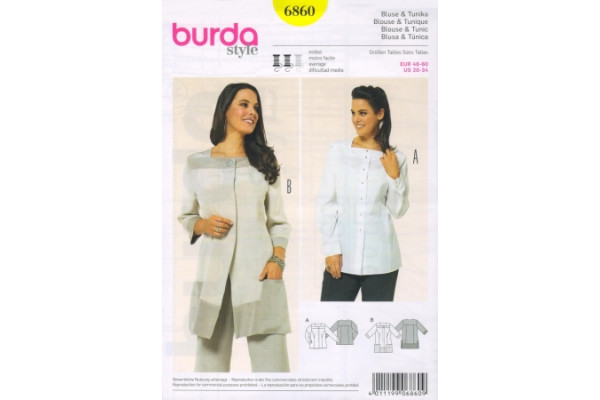 Выкройка Burda  6860  Мода для полных *13558* (90г)