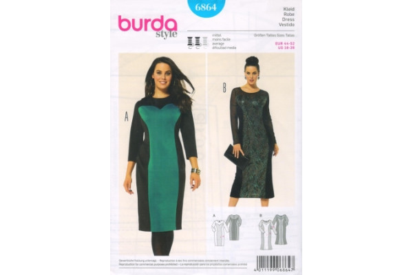 Выкройка Burda  6864  Мода для полных *13562* (90г)